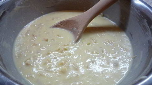 блинчики с яблочно-грушевым припеком и медом