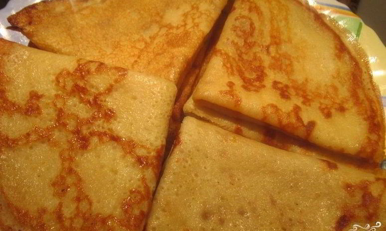 Рецепт блинов без яиц и молока