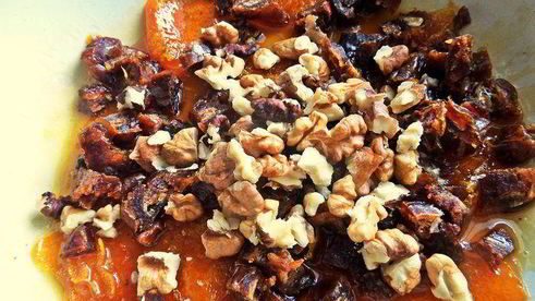 блины с кокосом под апельсиновым соусом