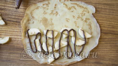 блины с нутеллой и бананом