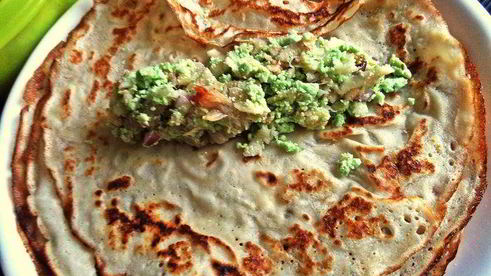 блины с сырно-рыбной начинкой