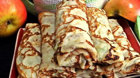 блины с сырно-рыбной начинкой