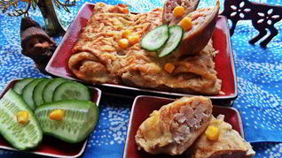 Блины с ветчиной, запеченные под сыром