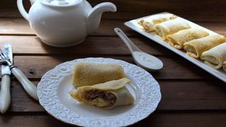 Фаршированные блины с мясом