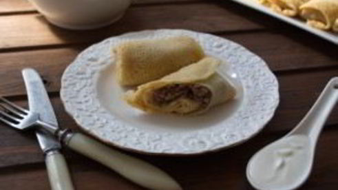 фаршированные блины с мясом