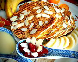 Миндальные блинчики на вафельнице