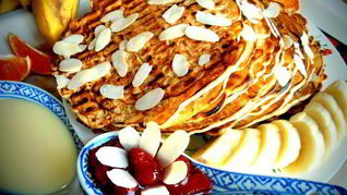 Миндальные блинчики на вафельнице