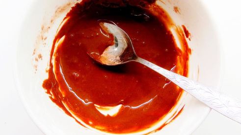 полосатые блинчики с шоколадно-ореховой начинкой