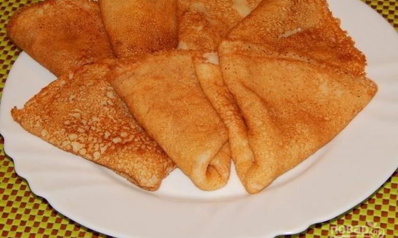 Рецепт вкусных блинов на воде
