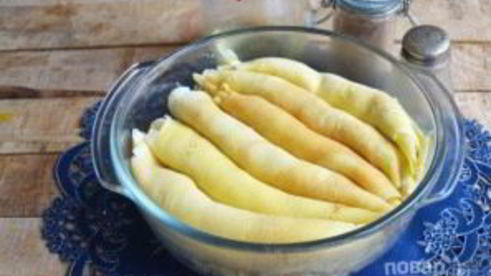 запеченные блины с курицей и шампиньонами