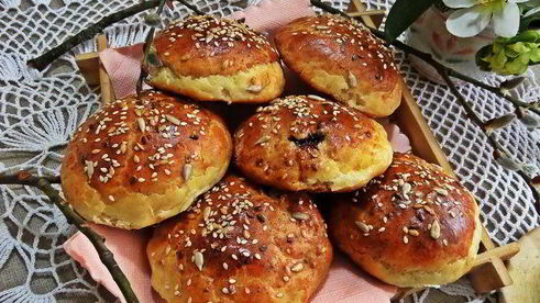 булочки с начинкой на творожном тесте