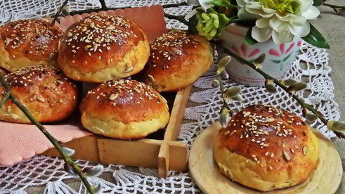 булочки с начинкой на творожном тесте