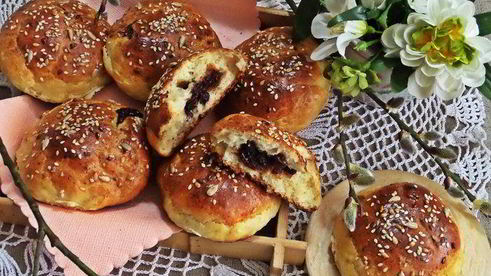 булочки с начинкой на творожном тесте