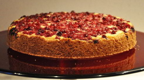 брусничный чизкейк