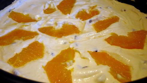 чизкейк с апельсином и изюмом