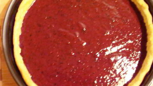 чизкейк со смородиной, маскарпоне и апельсиновым тестом