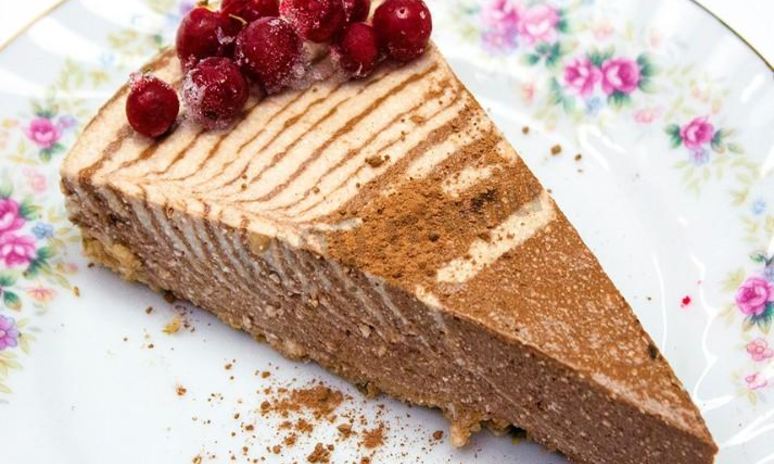 Рецепт фитнеса чизкейк с творогом, какао, бананами и овсянкой