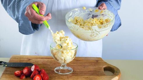 фруктовый салат-чизкейк