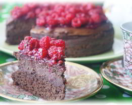 Шоколадный чизкейк с малиной