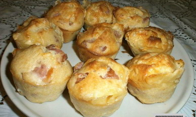 Рецепт кексов с сыром и ветчиной
