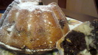 Мраморный кекс с творогом