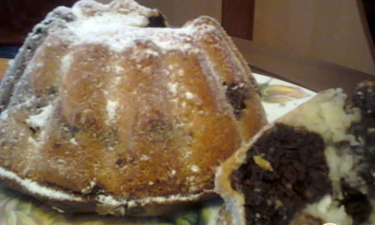 Рецепт мраморного кекса с творогом