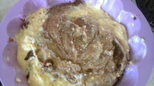 мраморный кекс с творогом