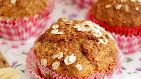 постные банановые кексы с овсяными хлопьями