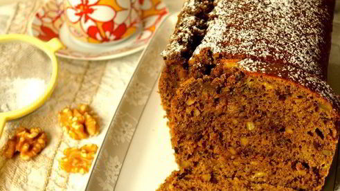 шоколадно-банановый кекс с кофе