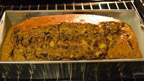 шоколадно-банановый кекс с кофе