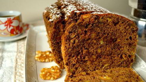 шоколадно-банановый кекс с кофе