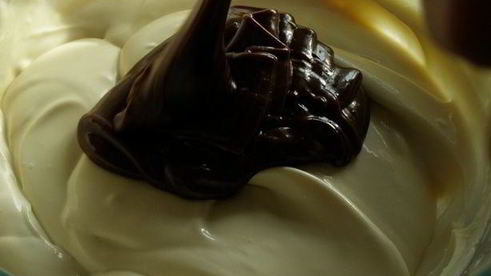 шоколадный кекс с мраморной глазурью