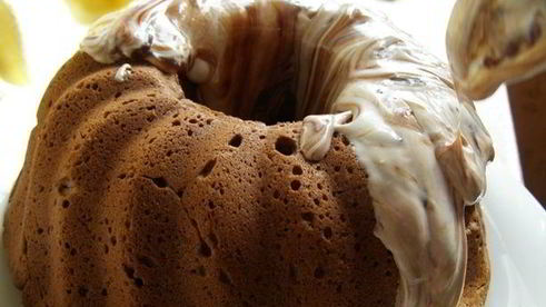 шоколадный кекс с мраморной глазурью