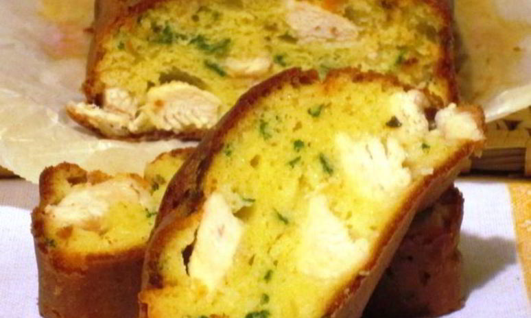 Рецепт закусочного кекса с курицей