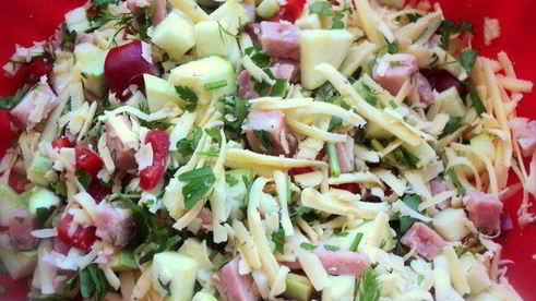 закусочный кекс с овощами и ветчиной