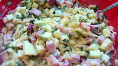 закусочный кекс с овощами и ветчиной