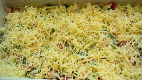 закусочный кекс с овощами и ветчиной