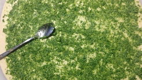 чесночный багет с зеленью