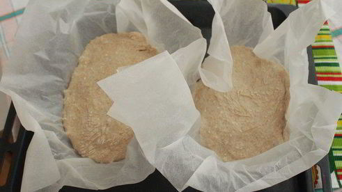 хлеб на твороге с мукой