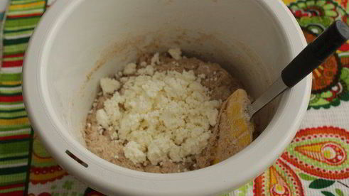 хлеб на твороге с мукой