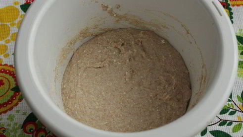 хлеб на твороге с мукой