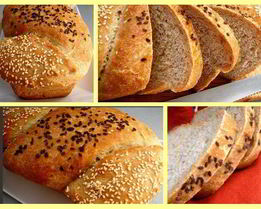 Хлеб пшенично-ячменный с семенем льна и кунжутом