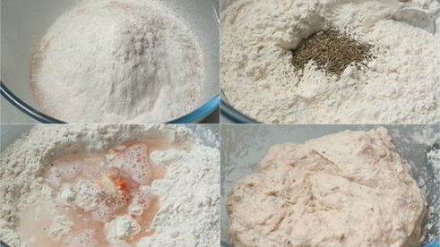 хлеб с запеченным перцем и травами