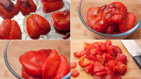 хлеб с запеченным перцем и травами