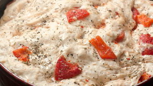 хлеб с запеченным перцем и травами