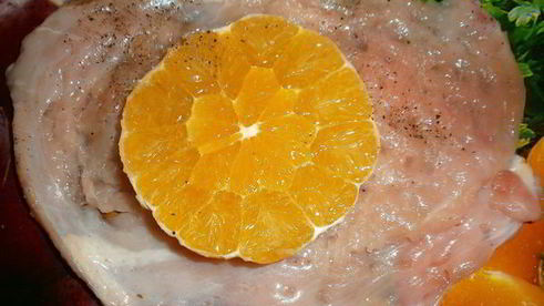 куриные конвертики с апельсинами