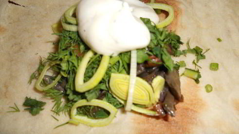 грибы в лаваше