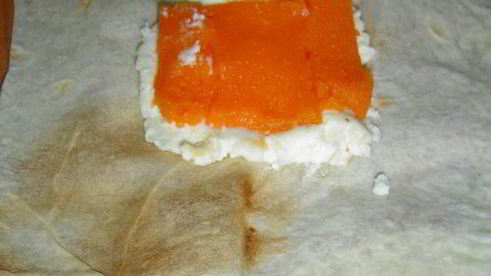 конвертики из лаваша с тыквенно-творожной начинкой