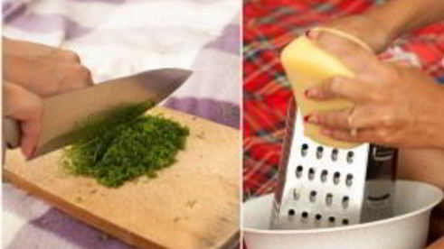 лаваш с адыгейским сыром и зеленью