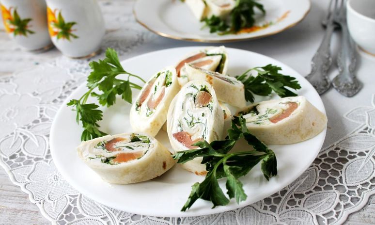 Рецепт лаваша с красной рыбой и творожным сыром